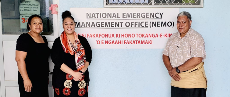 Lavinia Taumoepeau-Latu and others at the NEMO office in Tonga.