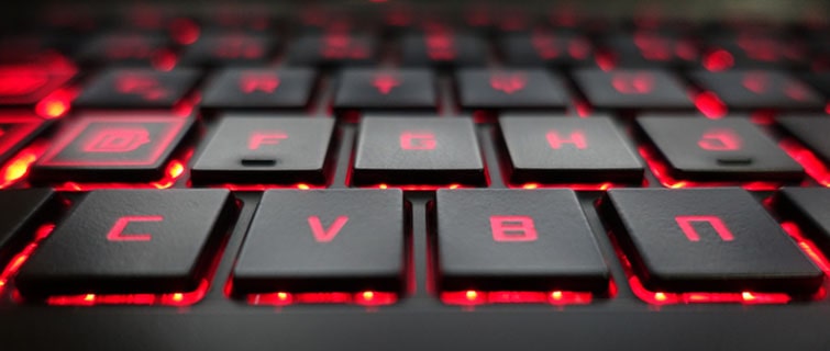 Red backlit keyboard